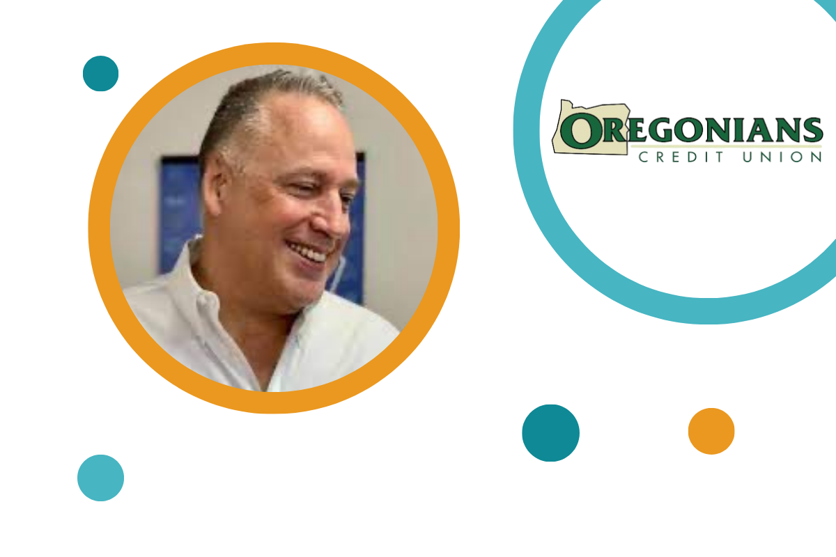 Oregonians Credit Union logo and photo of CEO Sam Launius