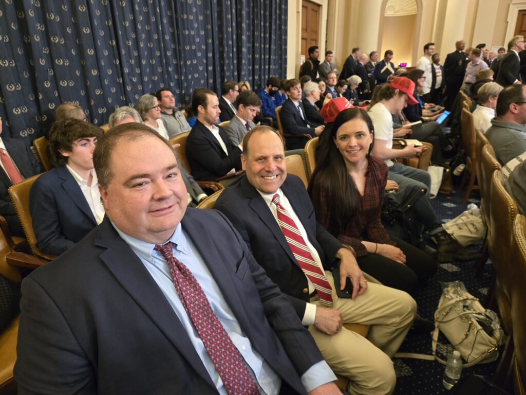 America's Credit Union's Head of Legislative Advocacy Brad
Thaler and Phil Drager and Stephanie Belk, America's Credit Unions Legislative Advocacy Directors.