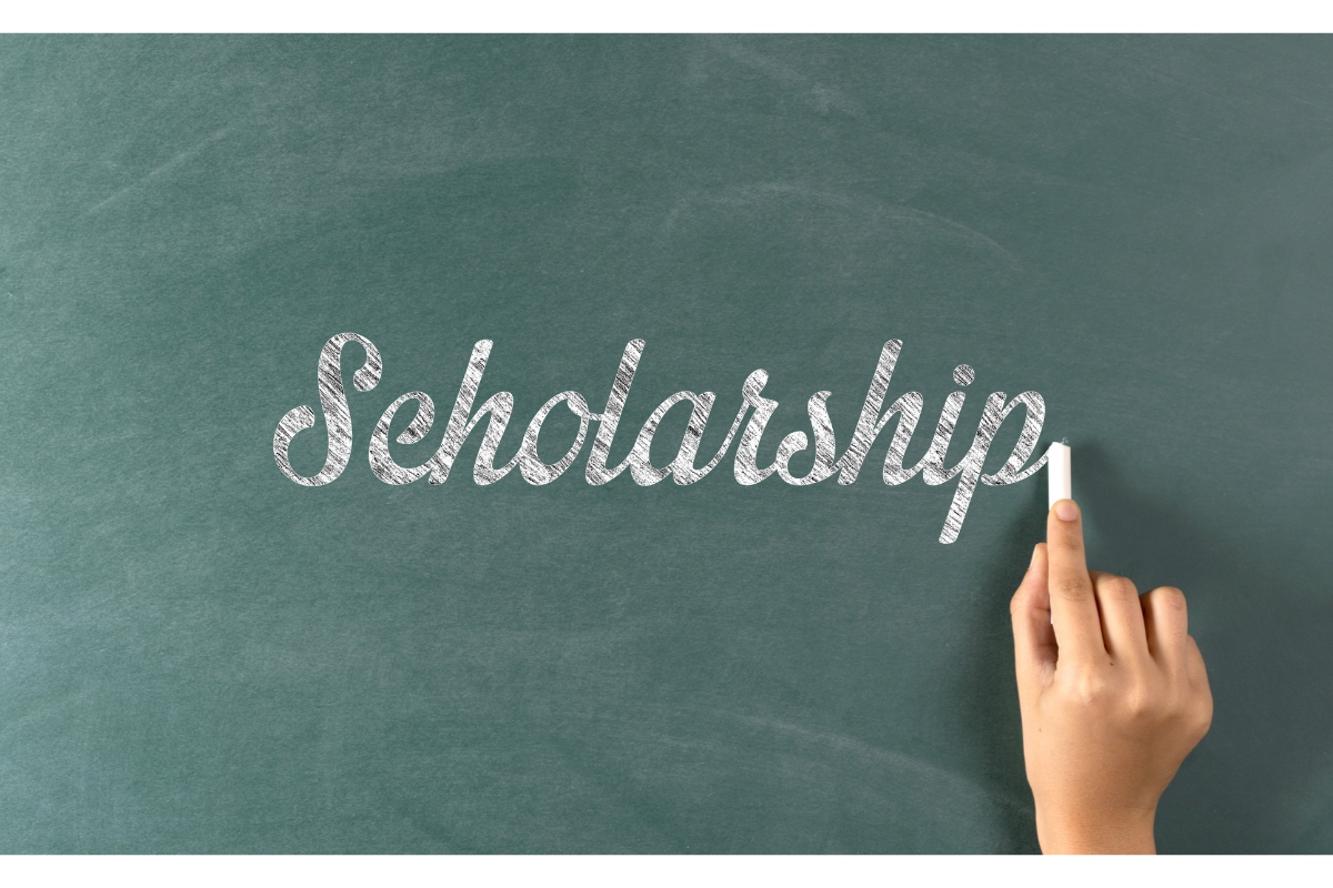 "Scholarship" written on chalkboard