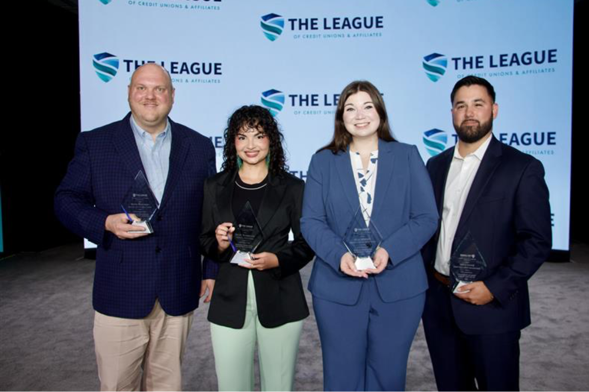 Emerging Professional of the Year Award winners: Kevin Whitman, Heritage South Credit Union – Sylacauga, Alabama Iovani Lopez, Publix Employees Federal Credit Union – Lakeland, Florida Sache’ Rodriguez, GeoVista Credit Union – Hinesville, Georgia Allie Moebius, Northwest Federal Credit Union (formerly) – Herndon, Virginia