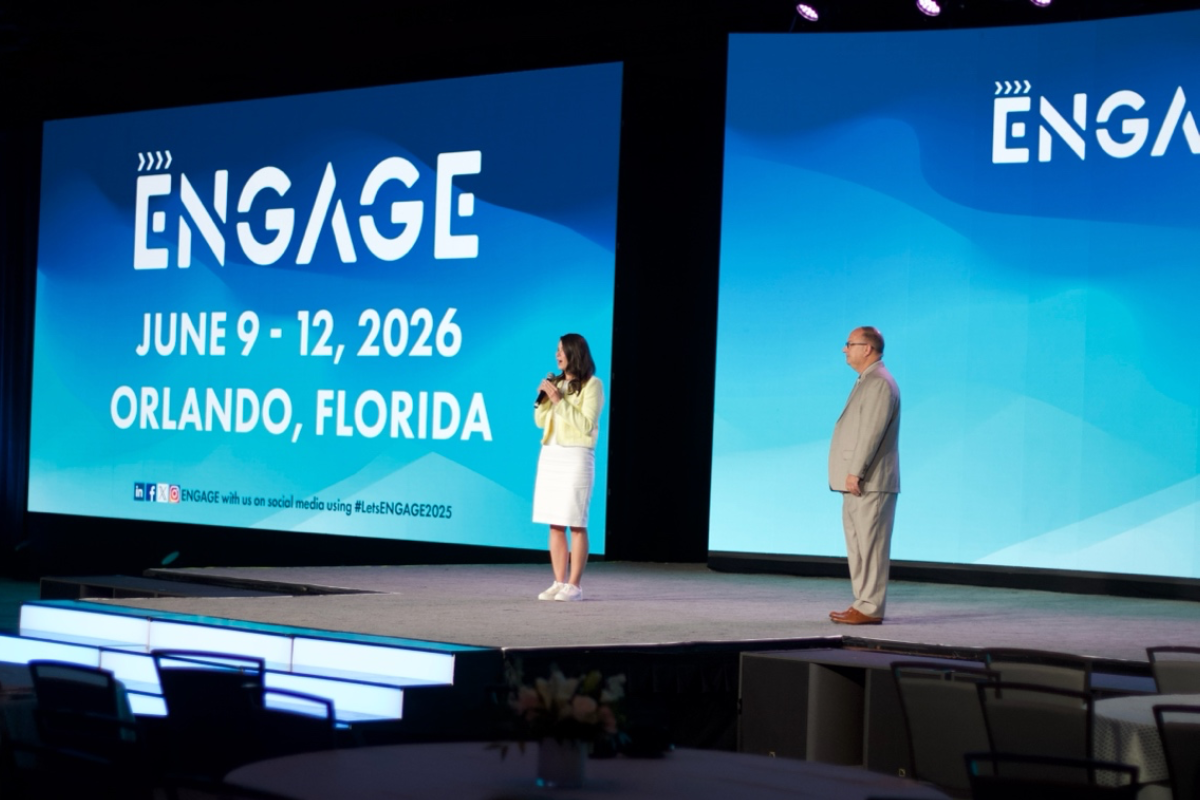 Samantha Beeler, League President, and Steve Willis, President of LEVERAGE, close out ENGAGE 2025