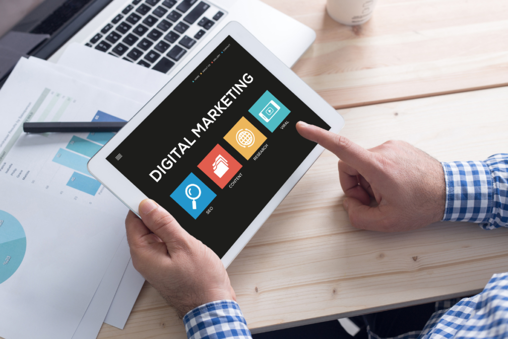 "Digital Marketing" on tablet