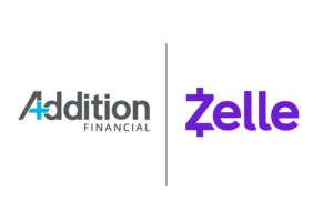 Addition Financial CU/Zelle logos