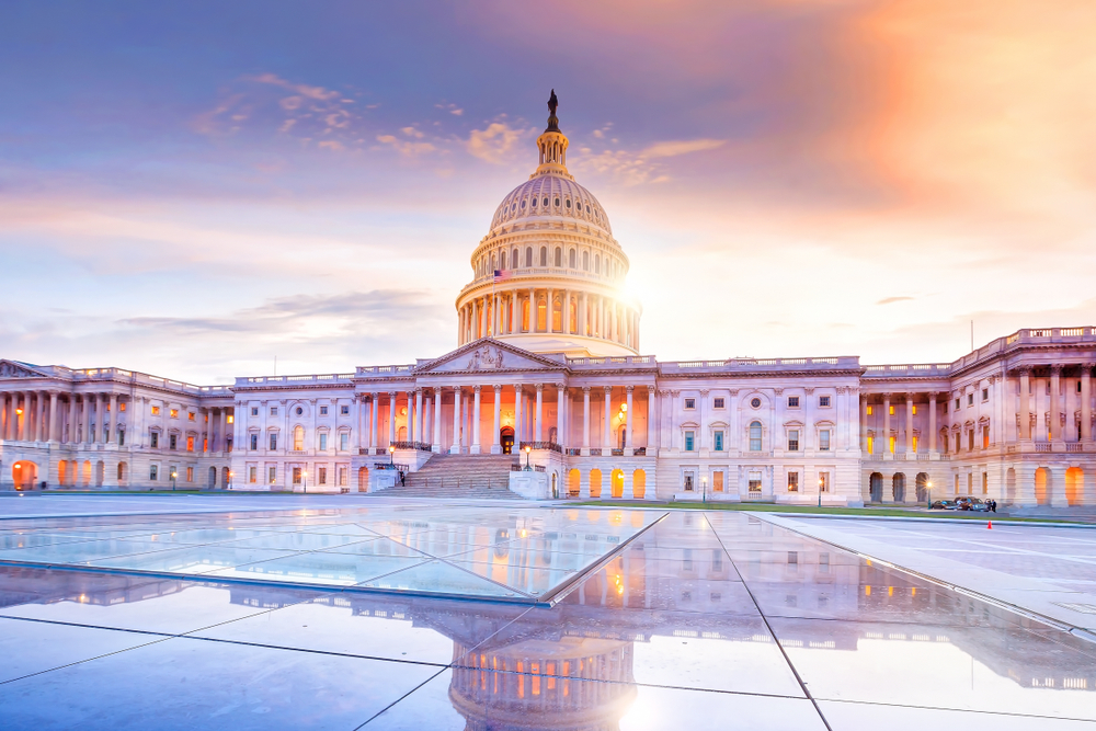 Capitol building at sunset