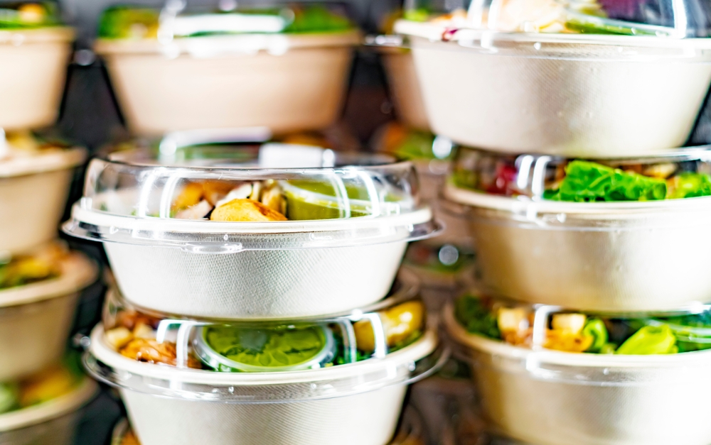Stacks of pre-packaged meals