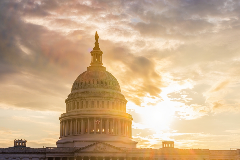 Capitol building at sunset