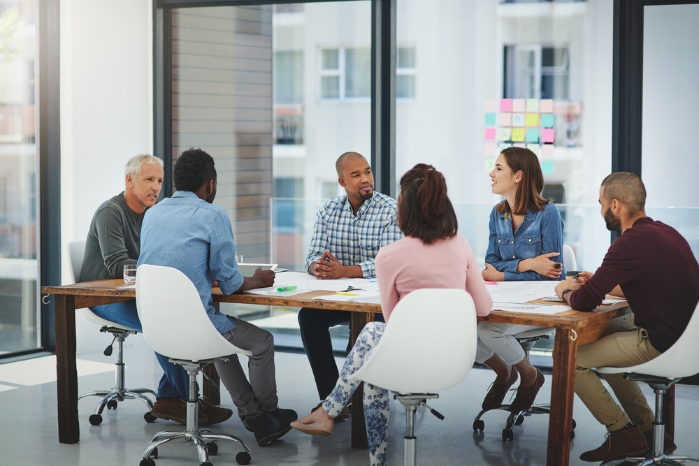 Businesspeople working in a meeting room