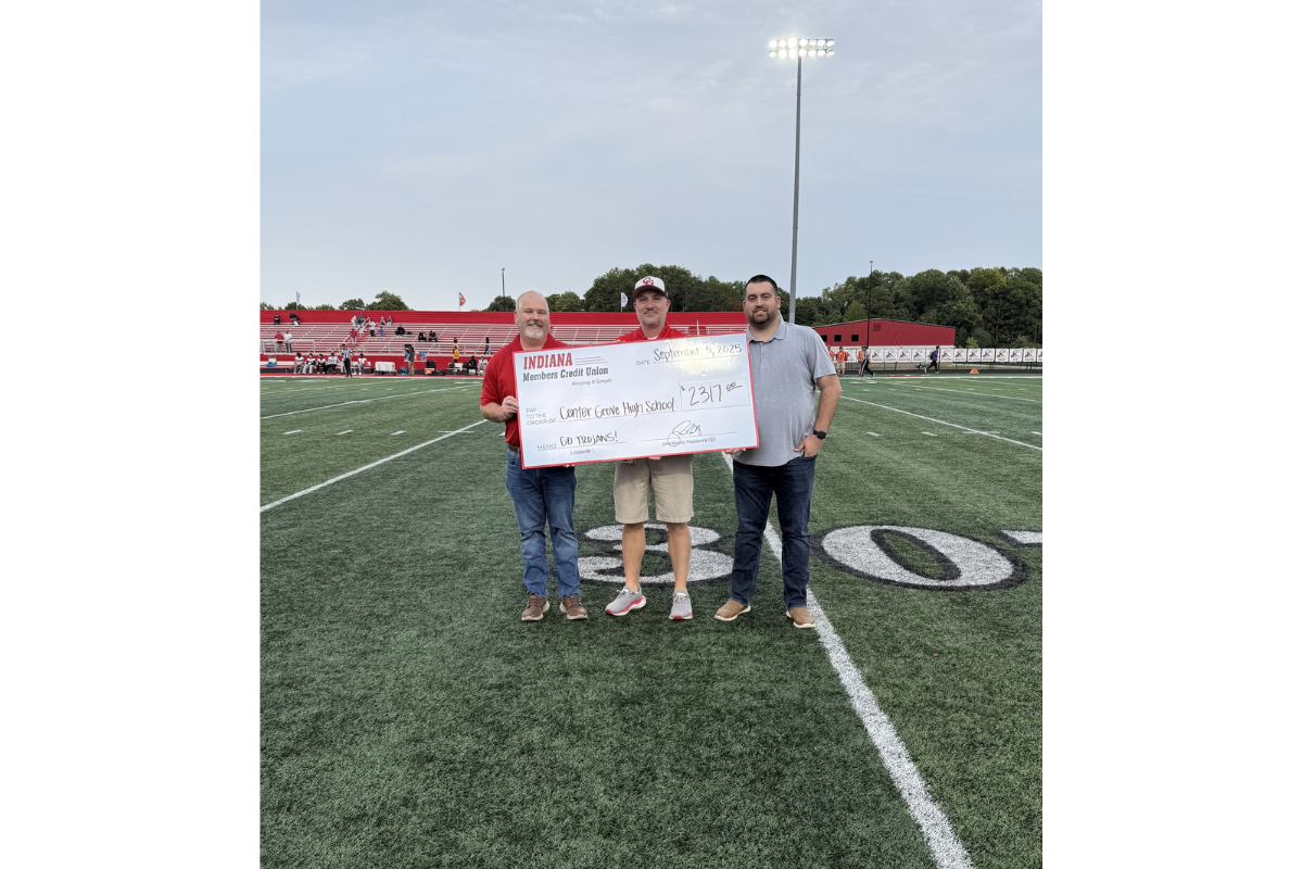 Indiana Members Credit Union- Center Grove check presentation photo