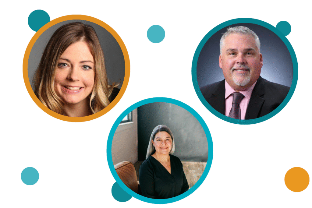 Photos of Rachel Rathman, Maggie Lunger, and Mike Oliver