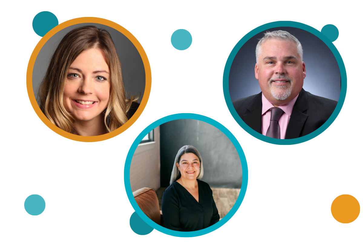 Photos of Rachel Rathman, Maggie Lunger, and Mike Oliver