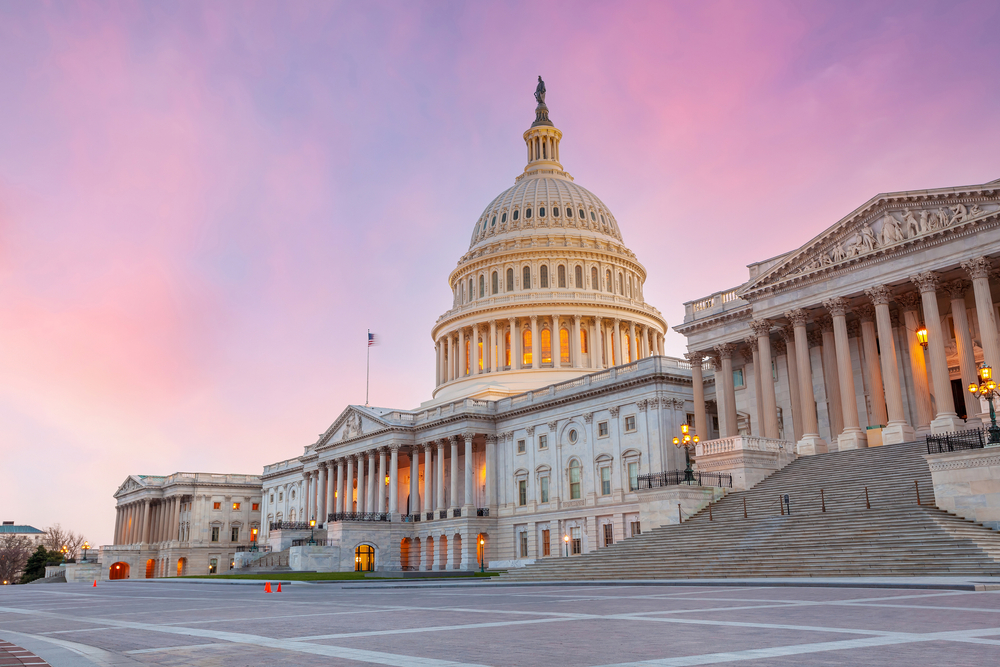 U.S. Capitol Building at sunset