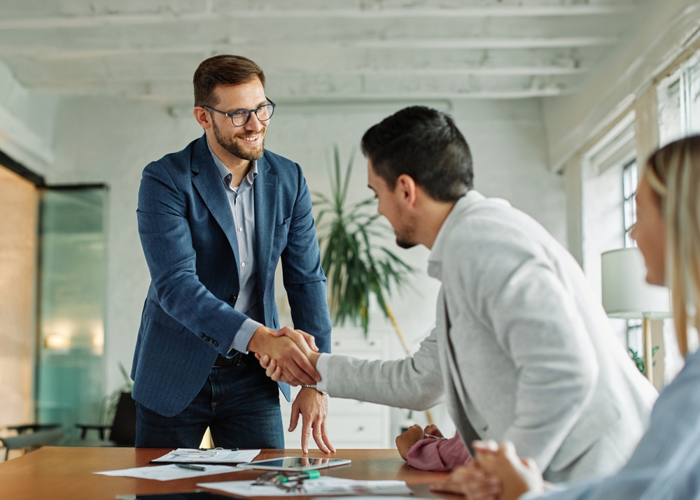 Two businessmen shaking hands