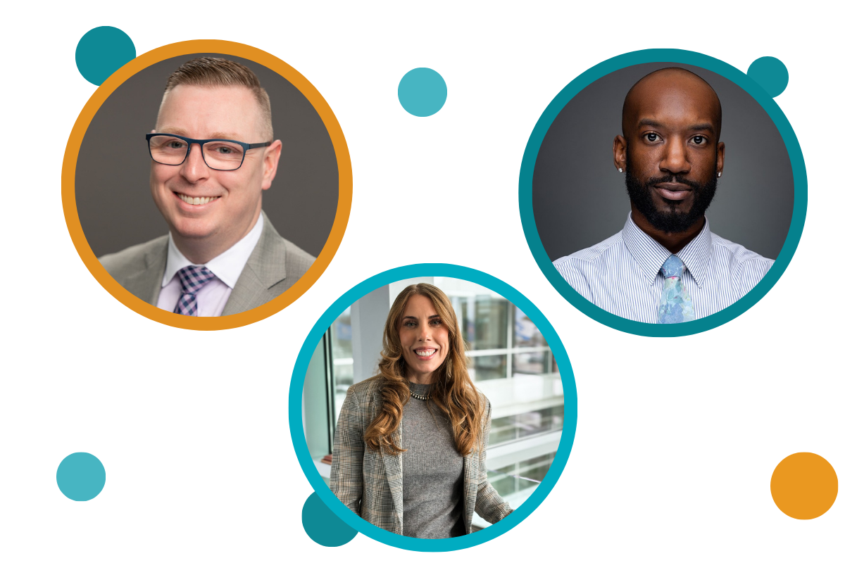 Photos of Derek Fuzzell, Jenica Rollins, and Matthew Eleweke