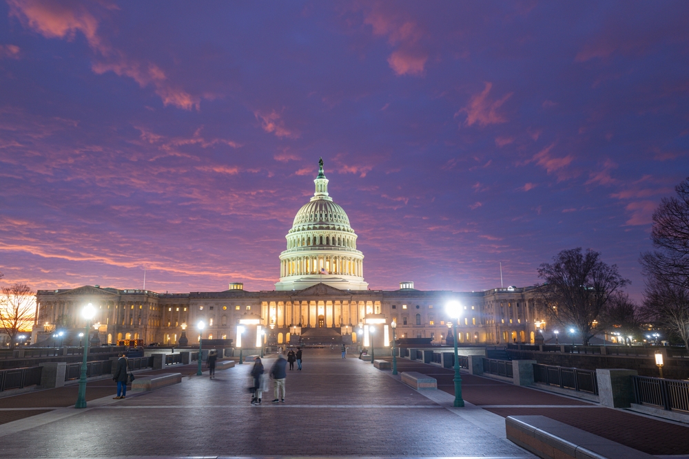 U.S. Capitol Building at night