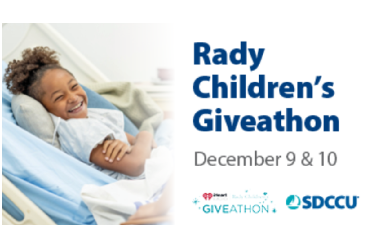 SDCCU- Ready Children's Giveathon graphic