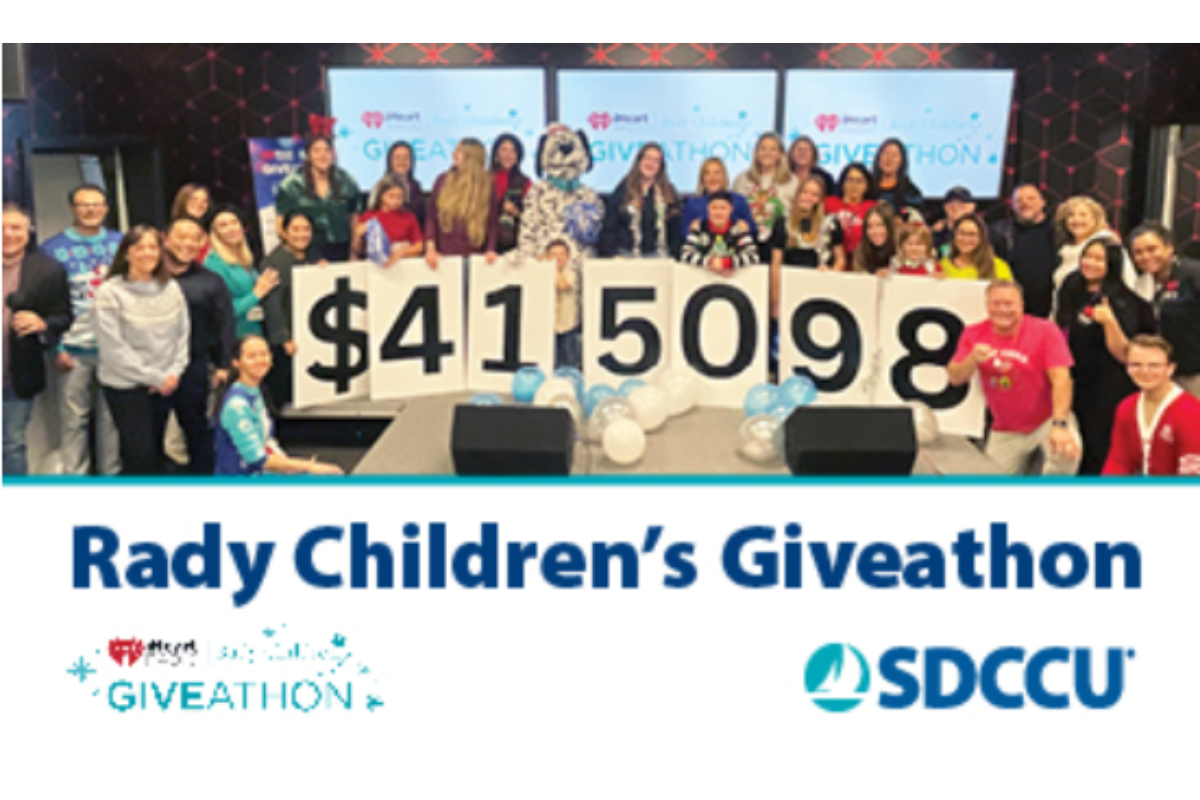 SDCCU- Rady Children's Hospital Giveathon graphic