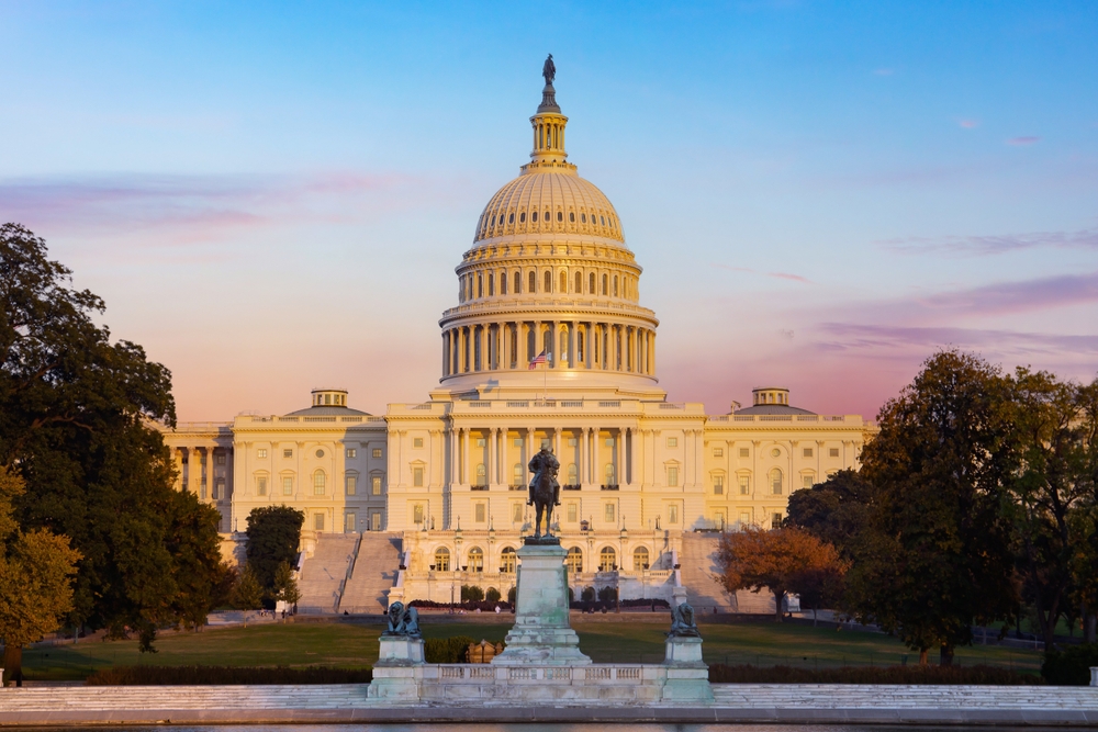 U.S. Capitol Building at sunset