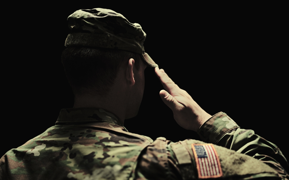 Army soldier giving a salute