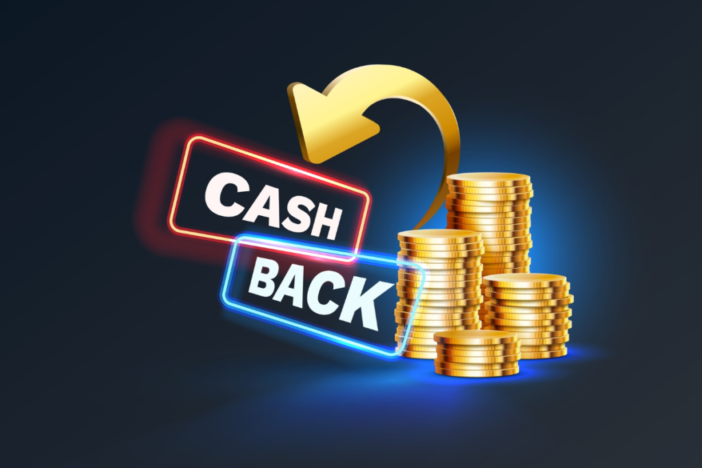 Cash back service, financial payment label. Vector illustration