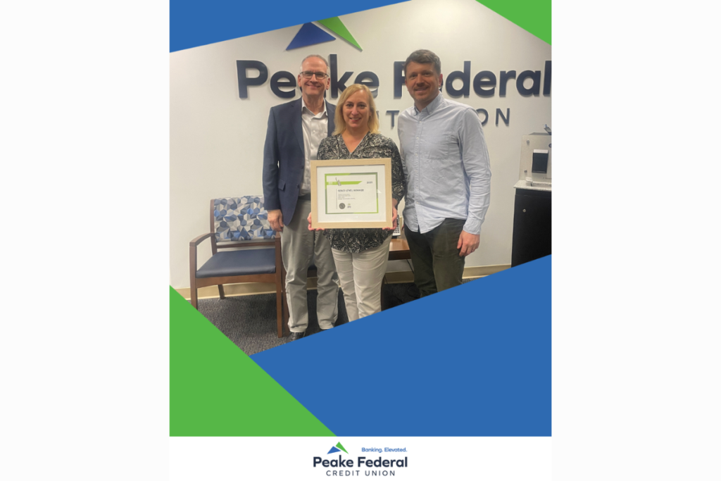 image with Left – Cory Farrugia, President of Channel Communications Center – Lisa Albin, VP of Marketing, Peake Federal Credit Union Right – Dan Coury, Account Supervisor at Channel Communications