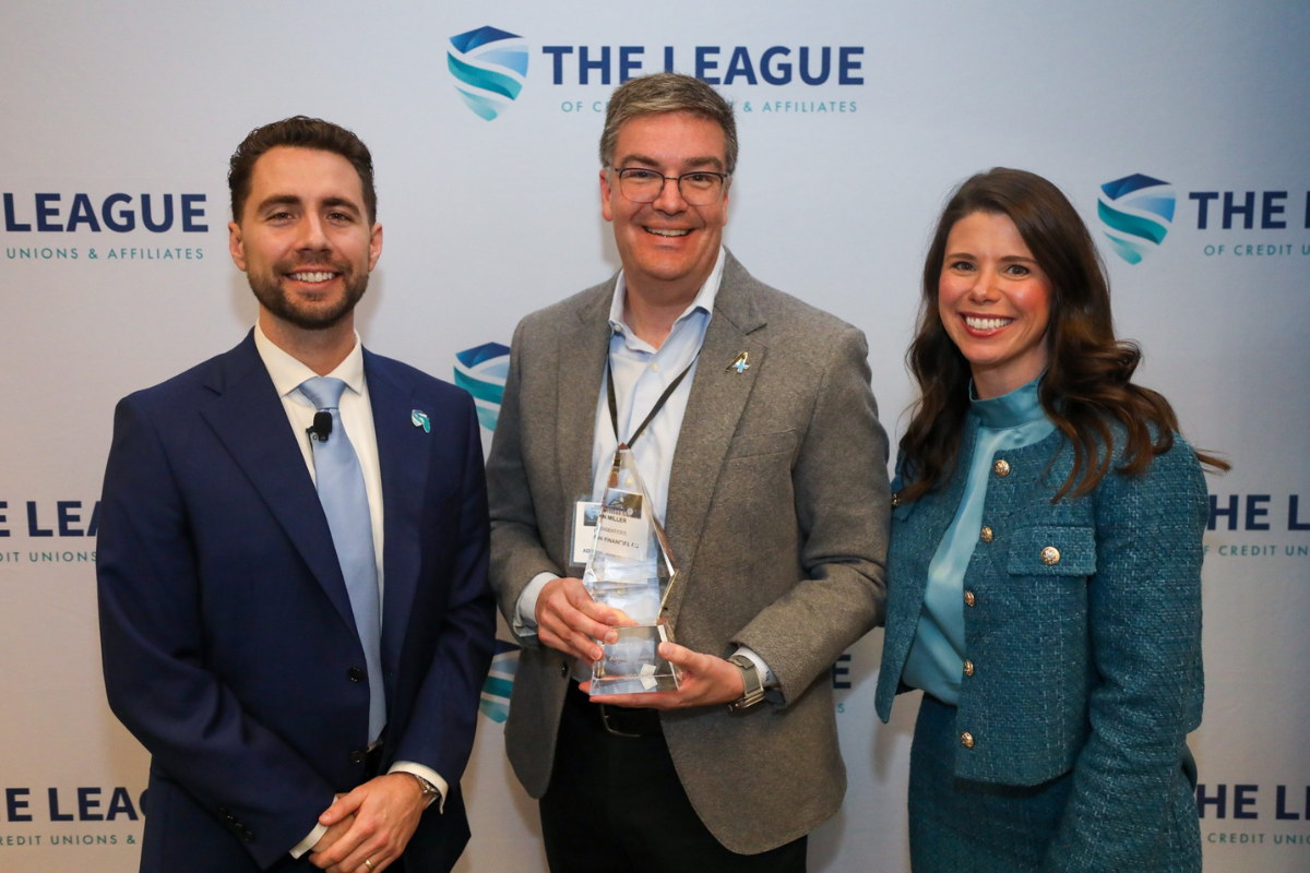 Pictured from left to right: Christopher Hodge, Senior Director of Governmental Affairs of Florida Credit Union Association, Kevin Miller, President and CEO of Addition Financial Credit Union, and Samantha A.M. Beeler, President of The League of Credit Unions & Affiliates.