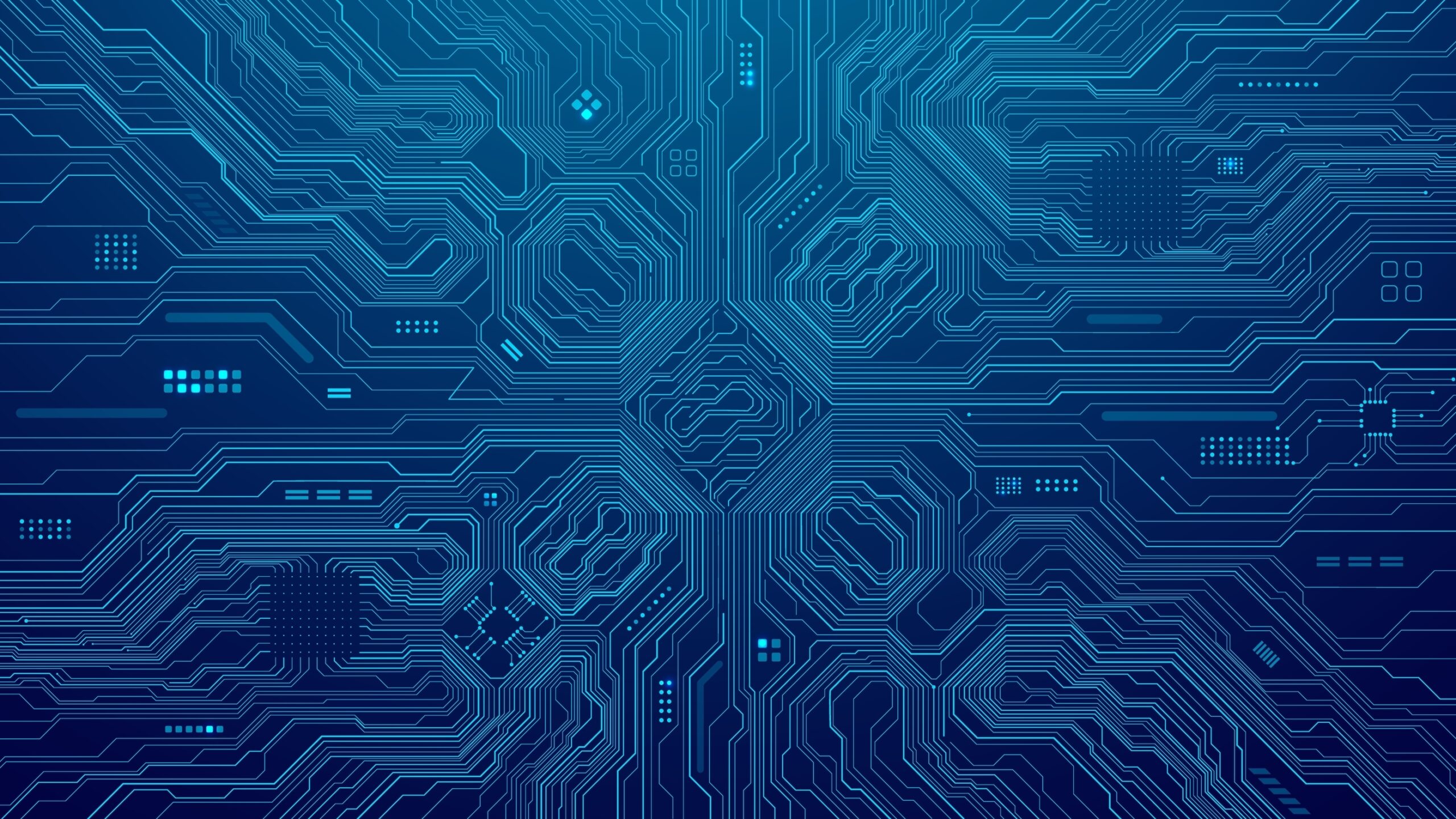 Abstract AI tech background with circuit board pattern. Circuit chip, semiconductor, electronics motherboard lines. Big Data, Software, and Artificial Intelligence concept. Digital vector illustration