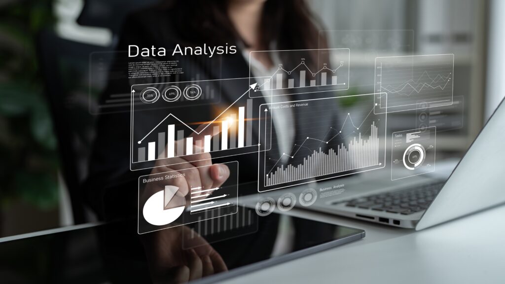 Business data analysis dashboard showing charts, statistics, and performance metrics for decision-making, revenue tracking, and strategic planning in organizations Latch