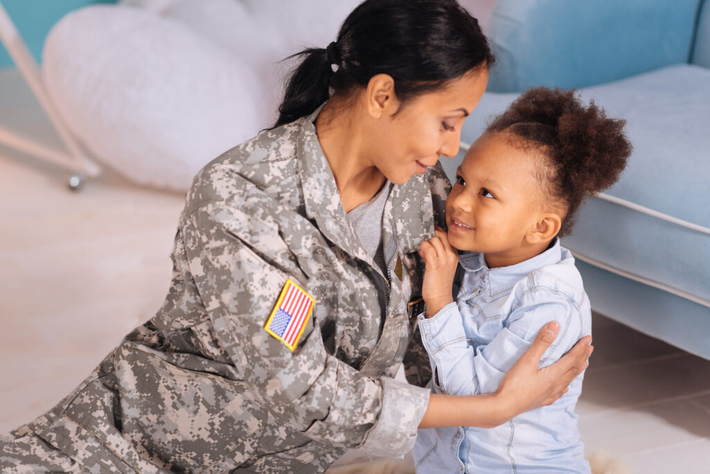 Loving lively girl enjoying her mothers company