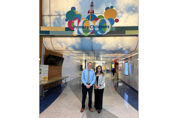 Nick Brown, President of SalesCU and Corynn Benoit, Foundation Development Coordinator Intermountain Health Foundation