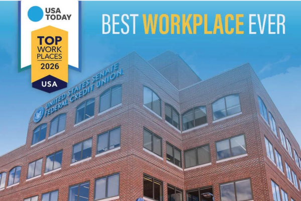 U.S. Senate Federal Credit Union building with USA Today top workplace award