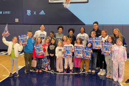 People's Credit Union collaborates with URI women's varsity student-athletes to host 'Ram for a Day' with the South County YMCA.