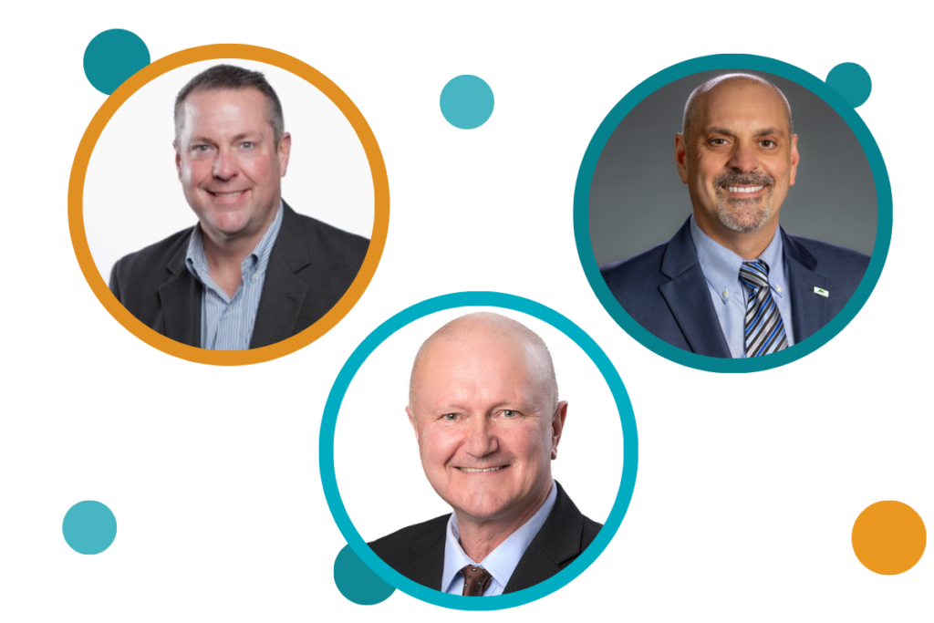 Photos of Brad Schneider, Chris Givens, and Charles Robertson