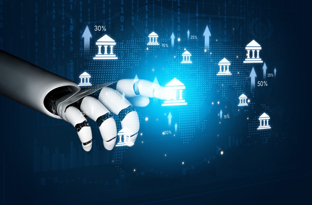 AI drives fintech innovation with smart assistants and banking tools to optimize online finance, mobile banking, and customer experience. Artificial intelligence spline