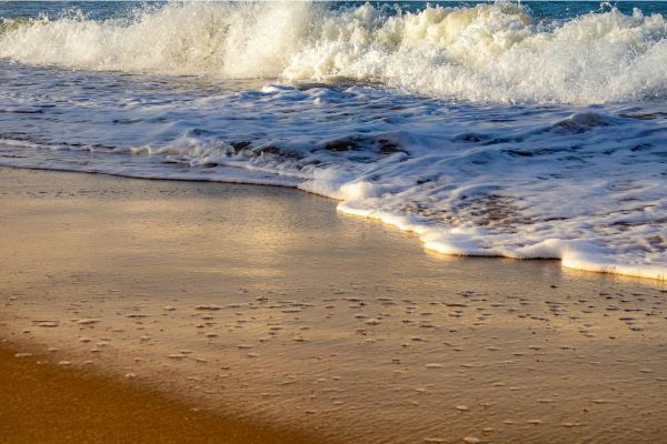 ocean wave coming onto a beach