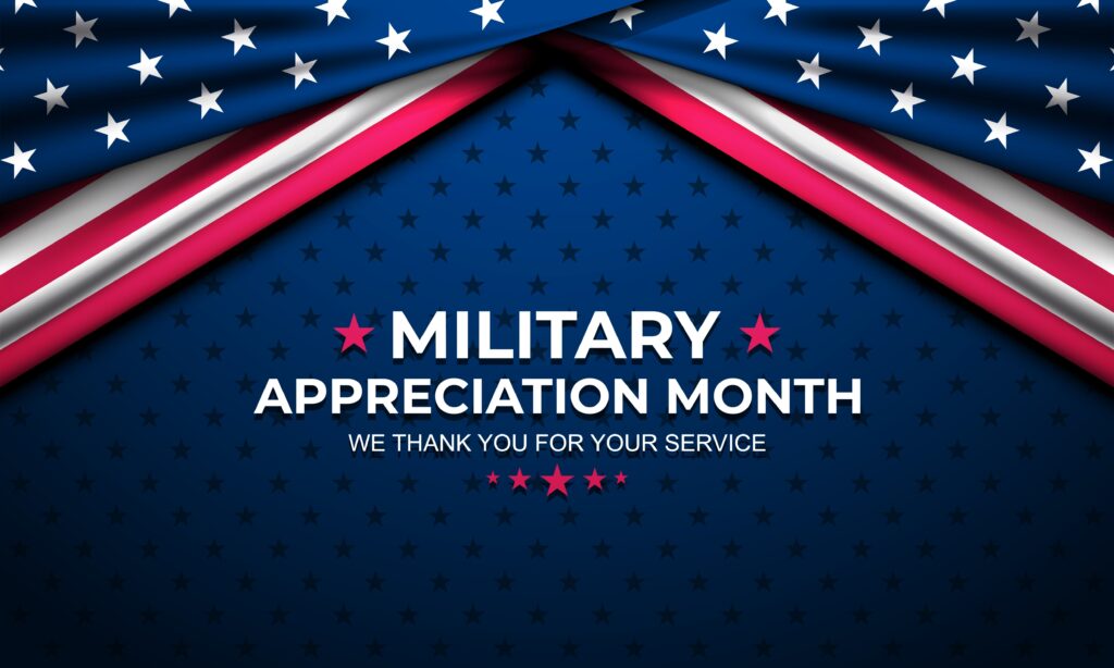 Happy National Military Appreciation Month Background Design Illustration