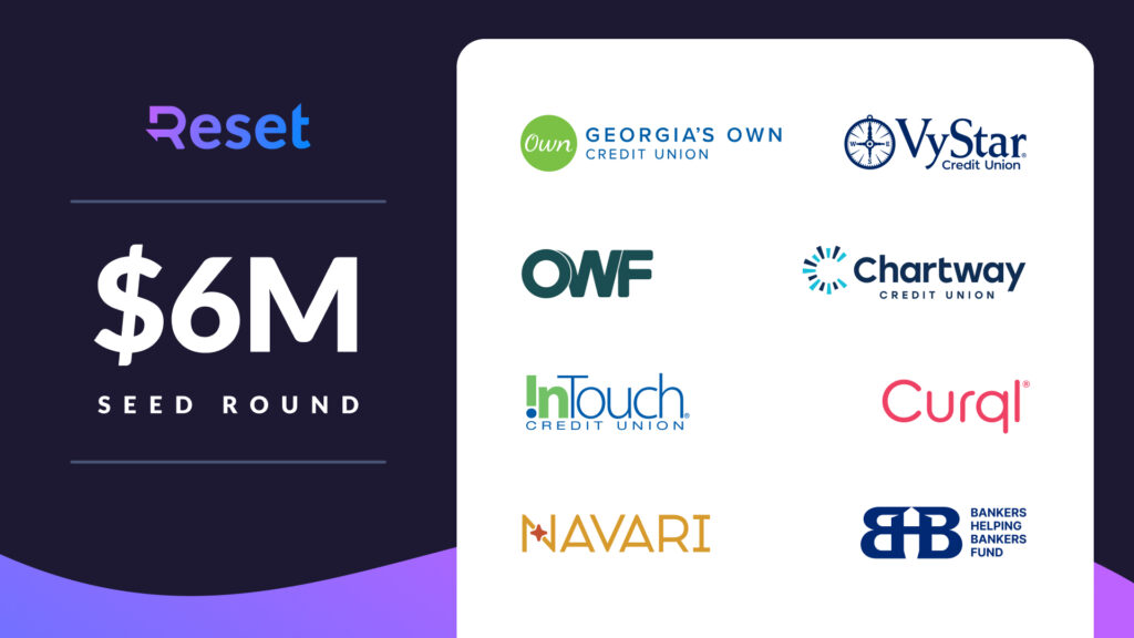 Reset logo with the logos of the investors in the $6 million of seen money