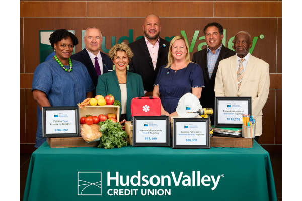Group photo of Hudson Valley Credit Union, HVCU Charitable Foundation staff