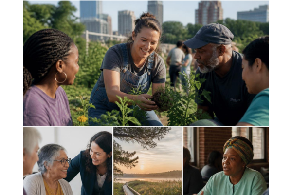 Warm, authentic imagery representing statewide community impact, growth, and collaboration in North Carolina.